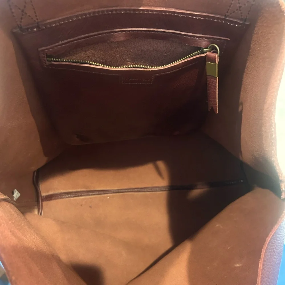 Madewell Burgundy Leather Tote Bag - Picture 5 of 11